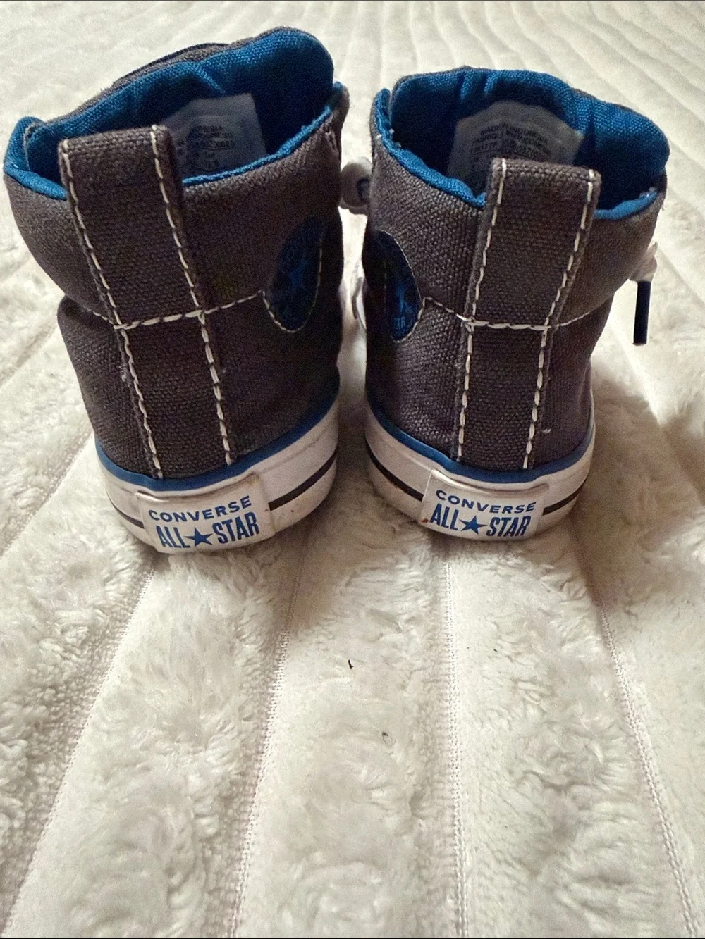 Converse Kids' Gray & Blue All Star High-Top Sneakers | Size 5 Toddler